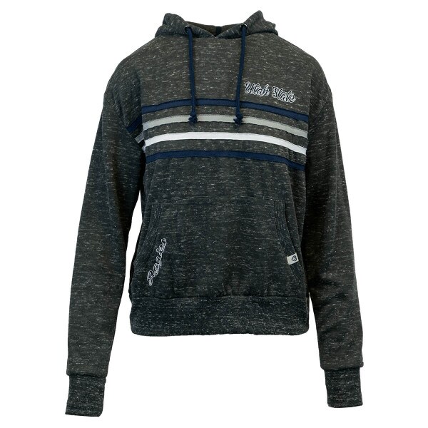 Utah State Aggies Striped Heathered Gray Hoodie